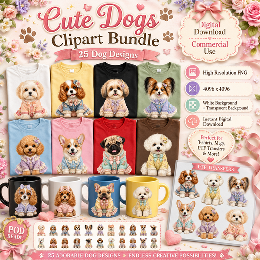Puppy in Dress PNG Clipart | Adorable Nursery Decor & Pet Lover Gift | Cute Dog Sublimation Design for T-Shirts, puppy in dress, adorable puppy, etsy seller art, PNG, digital download, high resolution