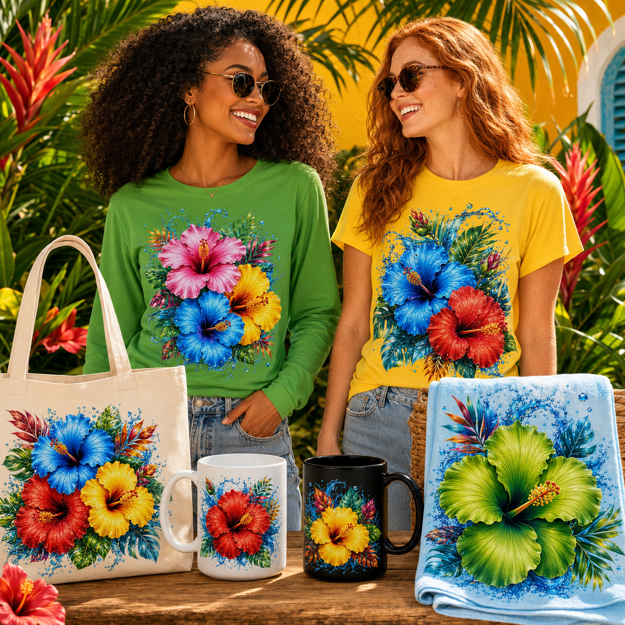Tropical Hibiscus PNG Sublimation Design Vibrant Watercolor Flower Water Splash Clipart Commercial Use, hibiscus flower png, hibiscus png, paradise floral, PNG, digital download, high resolution