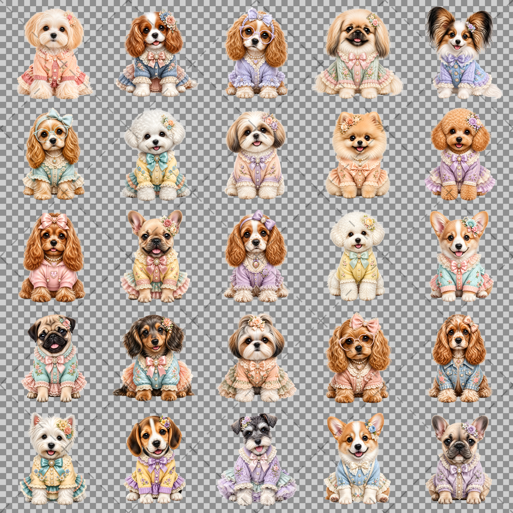 Puppy in Dress PNG Clipart | Adorable Nursery Decor & Pet Lover Gift | Cute Dog Sublimation Design for T-Shirts, baby room decor, french bulldog art, bichon frise print, PNG, digital download, high resolution